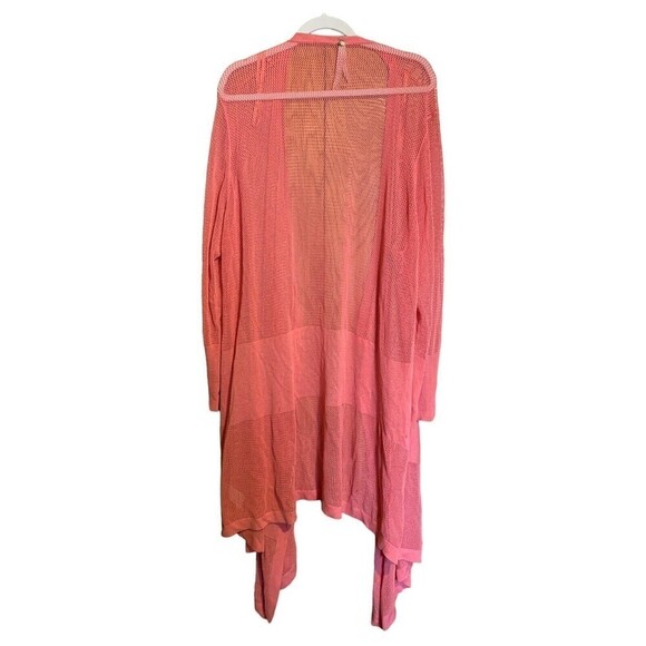 Melissa Mccarthy Seven7 Plus Size 3X Coral Woven Knit Open Cardigan Duster - Picture 3 of 5